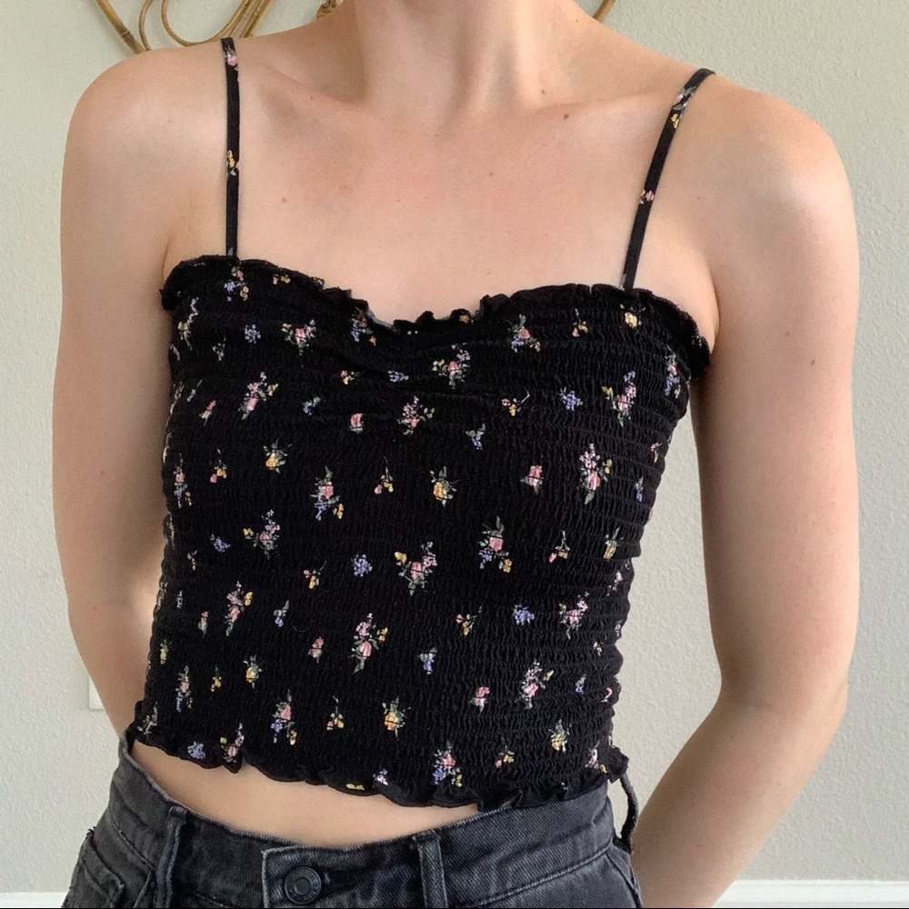 Floral Print Smocked Cami